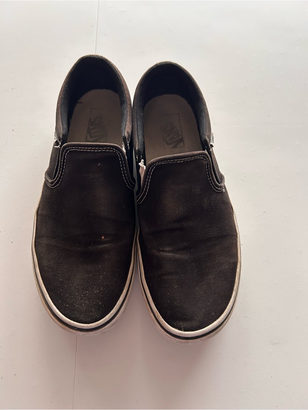 Vans Black Slip-On Canvas Loafers